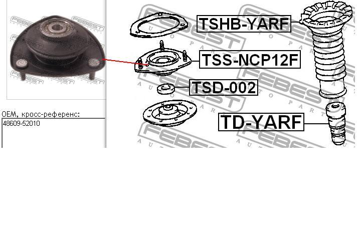 TSS-NCP12F Febest soporte amortiguador delantero