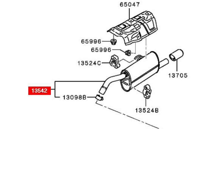 1571A238 Mitsubishi silenciador posterior