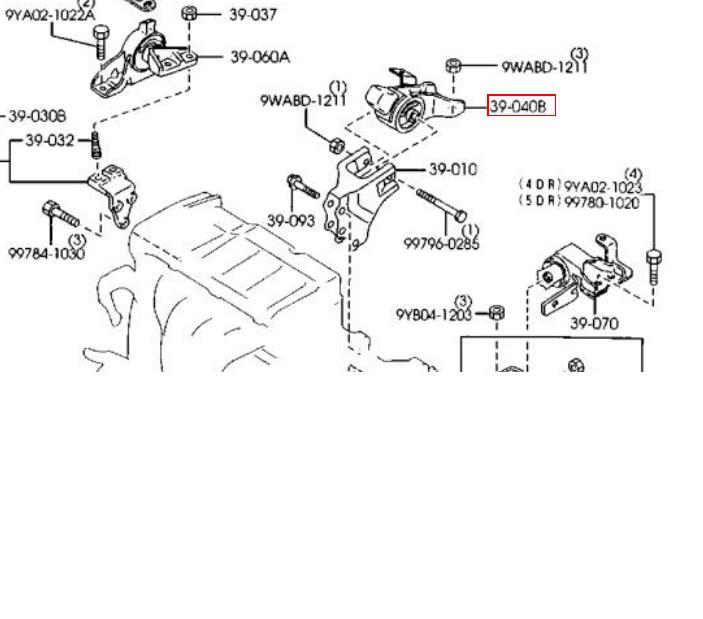 D09A00E RBI soporte de motor trasero