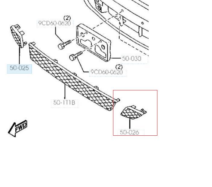  Rejilla de ventilación, parachoques trasero, izquierda para Mazda 323 BJ