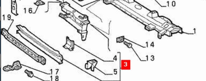  Soporte de radiador inferior (panel de montaje para foco) para Alfa Romeo 146 930