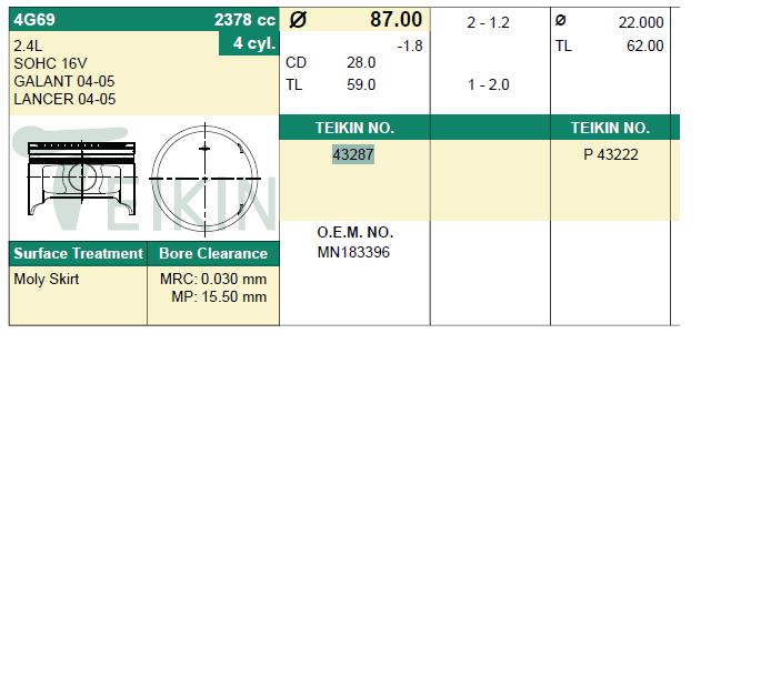  Juego De Piston Para Motor, STD para BYD S6 