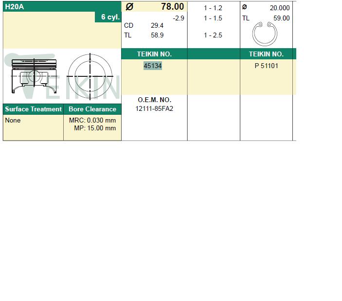  Juego De Piston Para Motor, STD para Suzuki Vitara ETJA