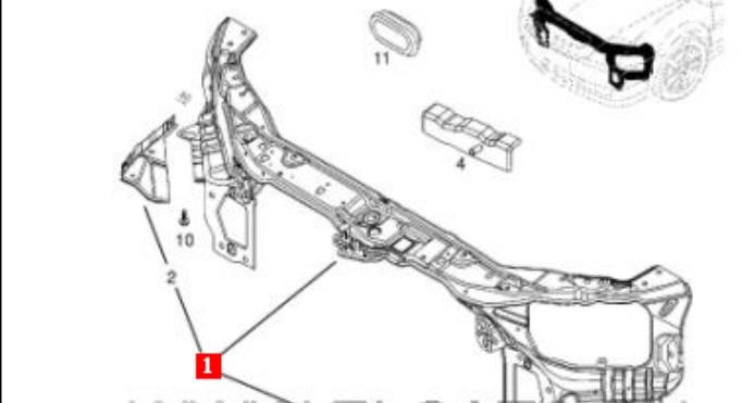 1312039 General Motors soporte de radiador completo