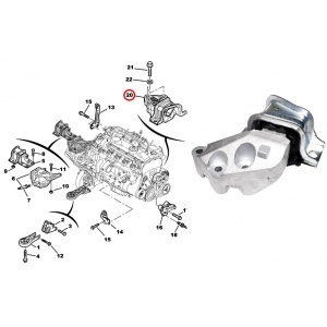 30607010485 Fiat/Alfa/Lancia soporte de motor derecho