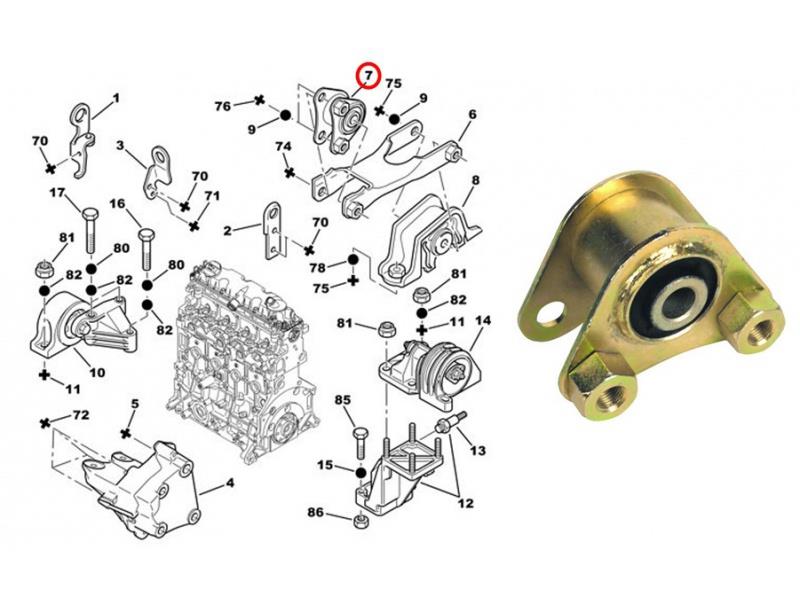 13407051S Formpart/Otoform soporte, motor izquierdo, delantero