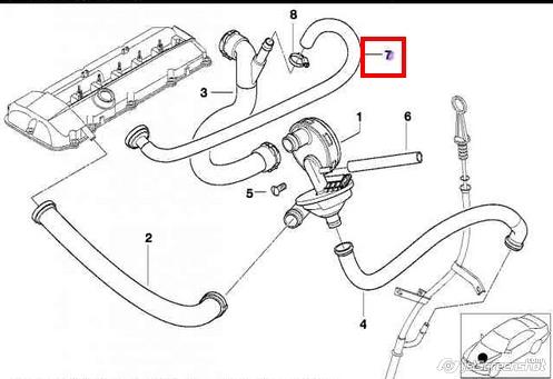 11157500021 BMW tubo de ventilacion del carter (separador de aceite)