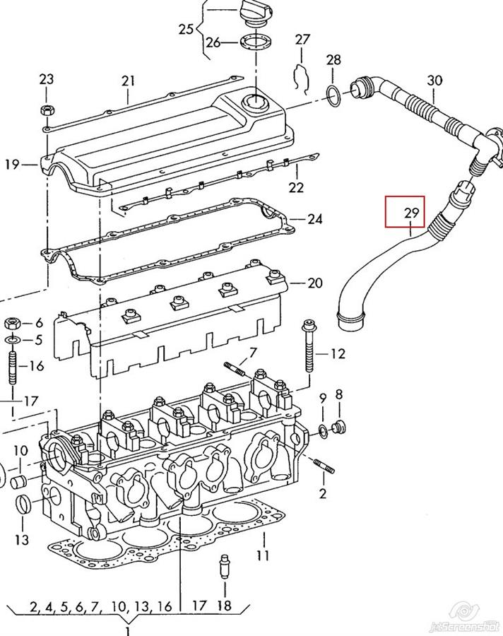 06B103217AC VAG tubo de ventilacion del carter (separador de aceite)