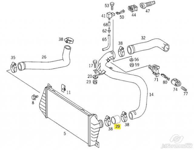 9015280482 Mercedes tubo flexible de aire de sobrealimentación izquierdo