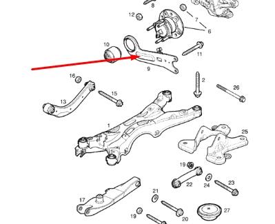 Brazo de suspensión, trasera derecha 24436246 General Motors