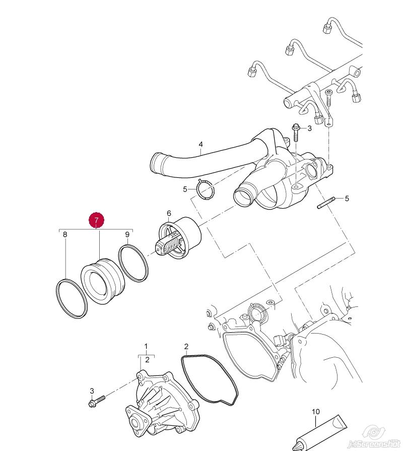 94810610102 Porsche tapa de termostato