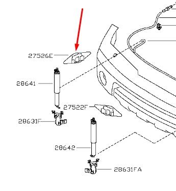  Tapa de boquilla lavafaros para Nissan Navara D40M