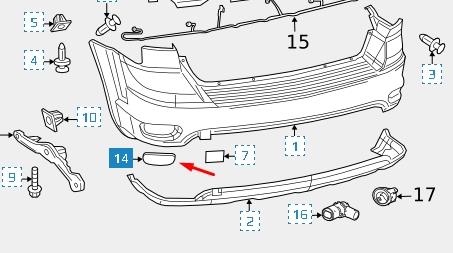  Reflector, parachoques trasero, izquierdo para Jeep Compass 