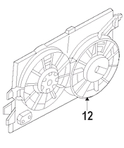 RF309 Ford difusor de radiador, ventilador de refrigeración, condensador del aire acondicionado, completo con motor y rodete