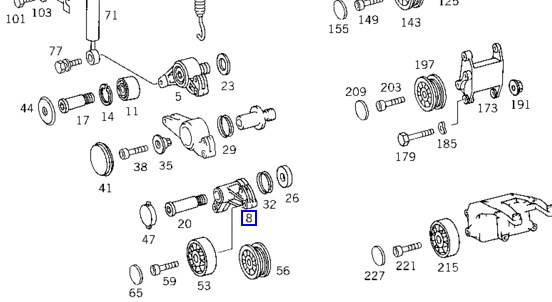 534 0079 20 Polcar soporte, brazo tensor, correa poli v