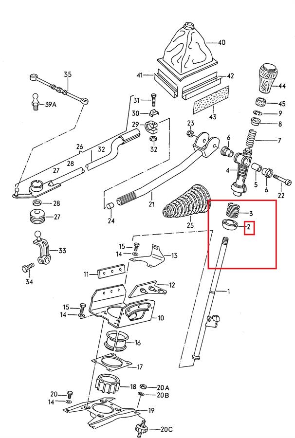  Palanca de cambios para Audi 200 44, 44Q