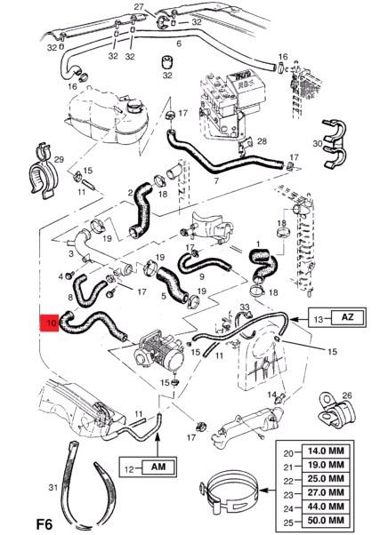 1336509 Opel tubo de refrigeración, termostato