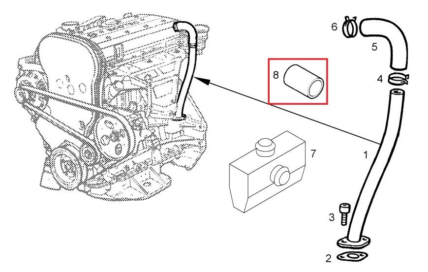  Tubo De Ventilacion Del Carter (Separador de Aceite) para Opel Sintra 