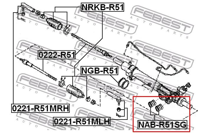  Silentblock de montaje del caja De Direccion para Nissan Armada TA60