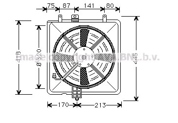 330203 ACR difusor de radiador, ventilador de refrigeración, condensador del aire acondicionado, completo con motor y rodete