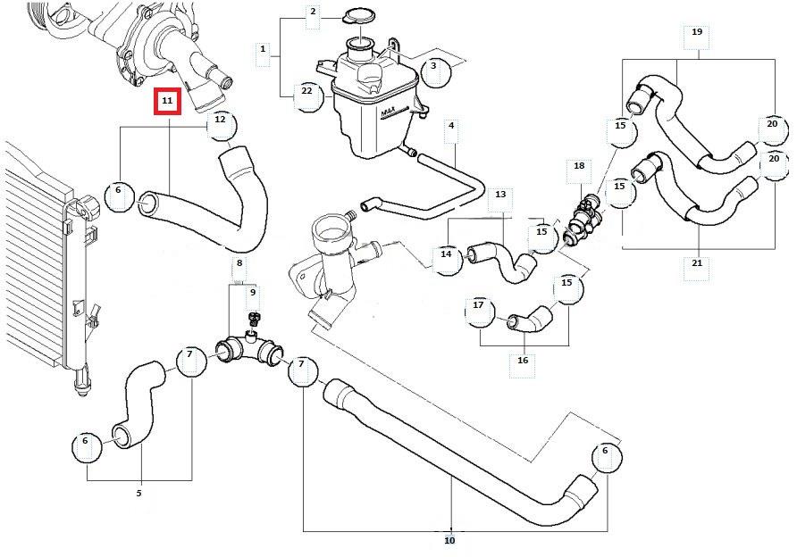 ADB119301 Blue Print manguera (conducto del sistema de refrigeración)