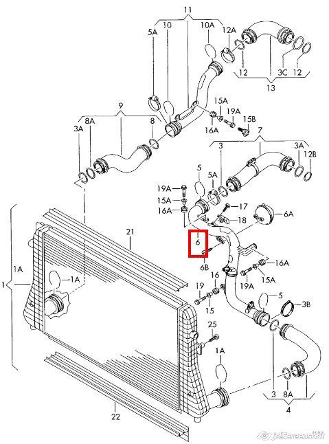 3C0145840H VAG tubo flexible de aire de sobrealimentación izquierdo