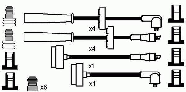  Juego de cables de encendido para Alfa Romeo 75 162B