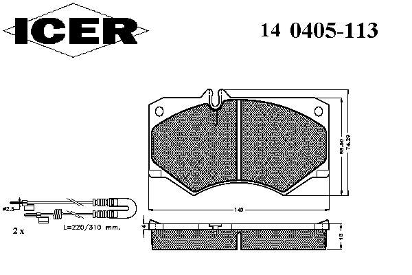 140405113 Icer pastillas de freno delanteras