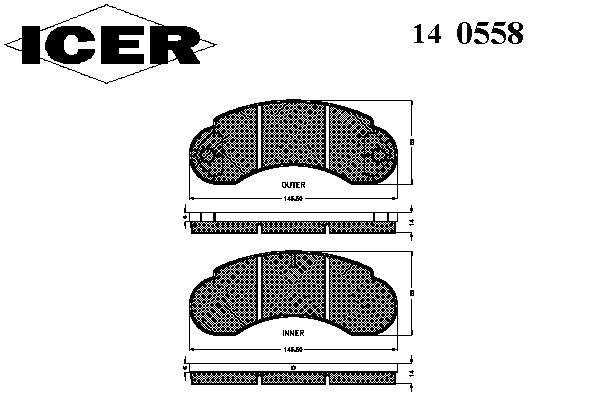 140558 Icer pastillas de freno delanteras