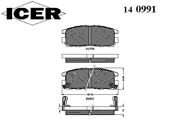 140991 Icer pastillas de freno traseras