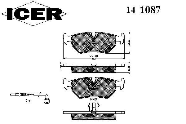 141087 Icer pastillas de freno traseras