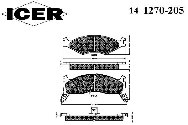 141270-205 Icer pastillas de freno delanteras