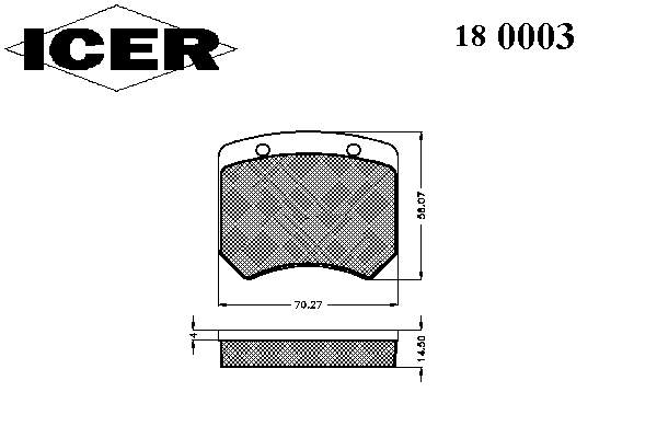 Pastillas de freno traseras 180003 Icer