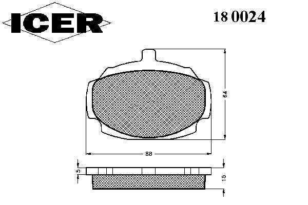 180024 Icer pastillas de freno delanteras