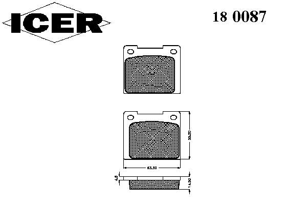 180087 Icer pastillas de freno traseras