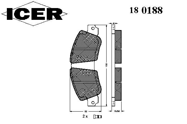 180188 Icer pastillas de freno delanteras