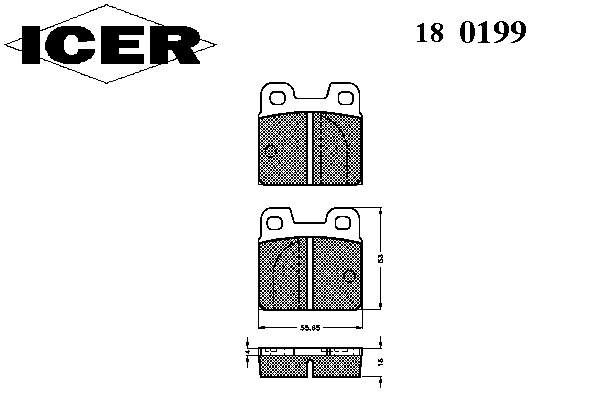 180199 Icer pastillas de freno traseras