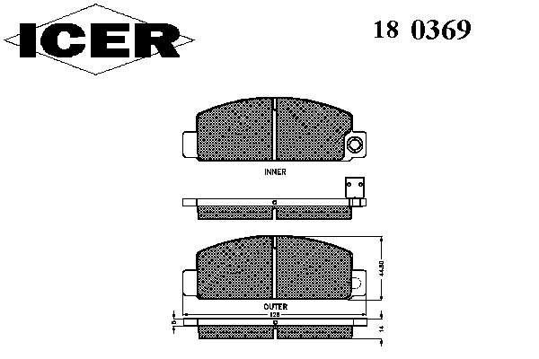 180369 Icer pastillas de freno delanteras