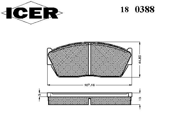 180388 Icer pastillas de freno delanteras