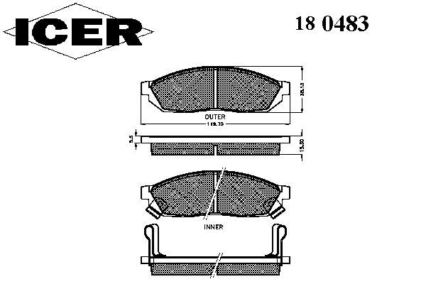 Pastillas de freno delanteras 180483 Icer