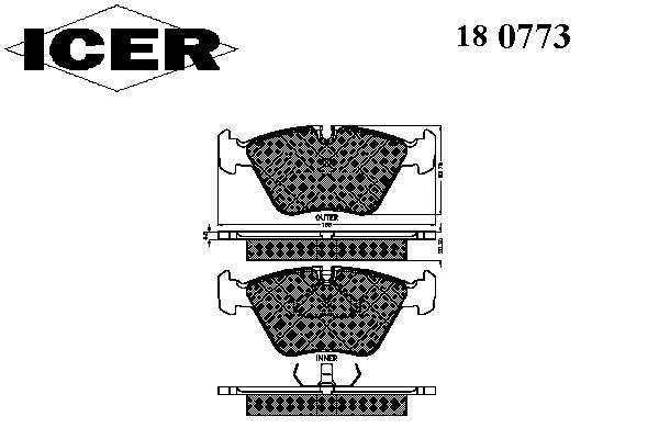 180773 Icer pastillas de freno delanteras