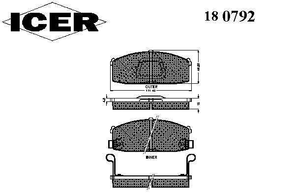 180792 Icer pastillas de freno delanteras