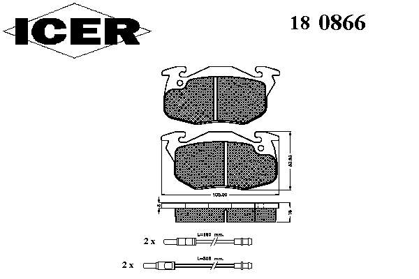 180866 Icer pastillas de freno delanteras