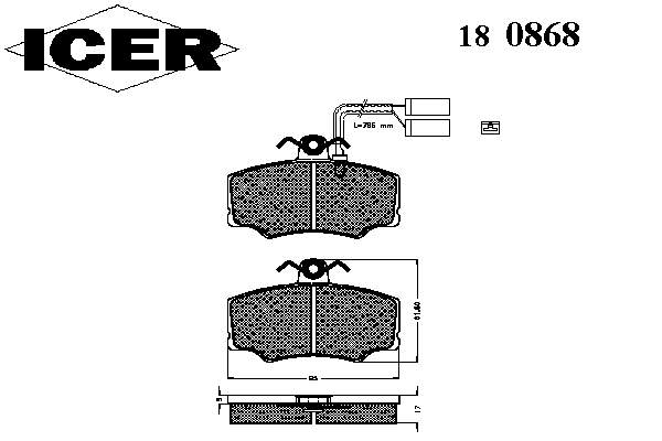 180868 Icer pastillas de freno delanteras