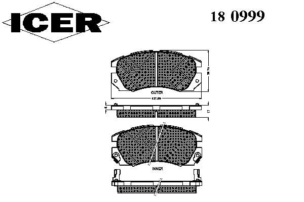 180999 Icer pastillas de freno delanteras