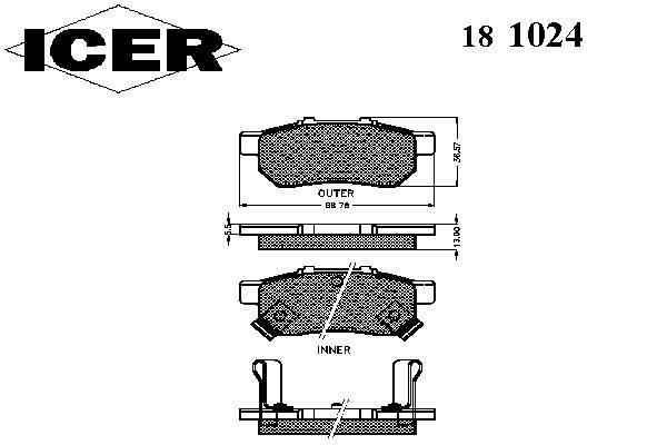 181024 Icer pastillas de freno traseras