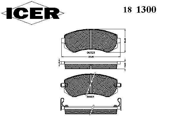 181300 Icer pastillas de freno delanteras