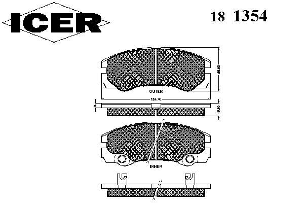 181354 Icer pastillas de freno delanteras