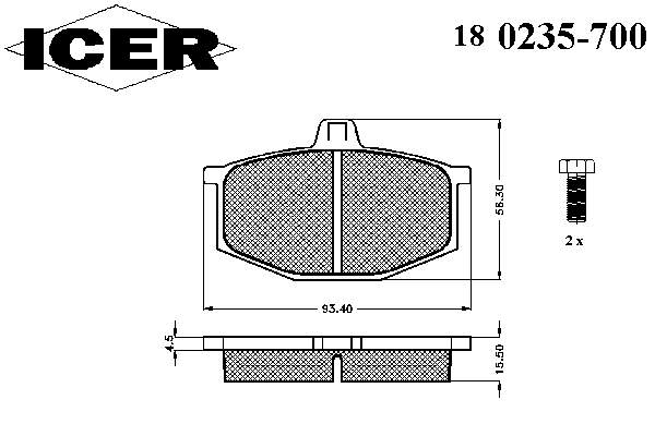 180235-700 Icer pastillas de freno delanteras