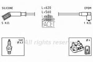 48694 Facet juego de cables de encendido